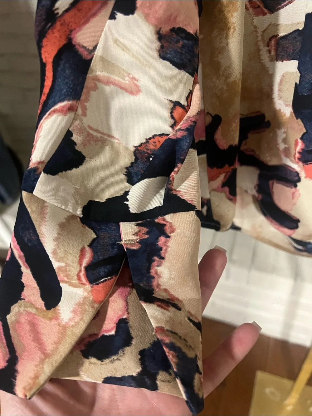 NIC+ZOE Coral, Navy & Cream Abstract Button-Front Shirt - Picture 3 of 6